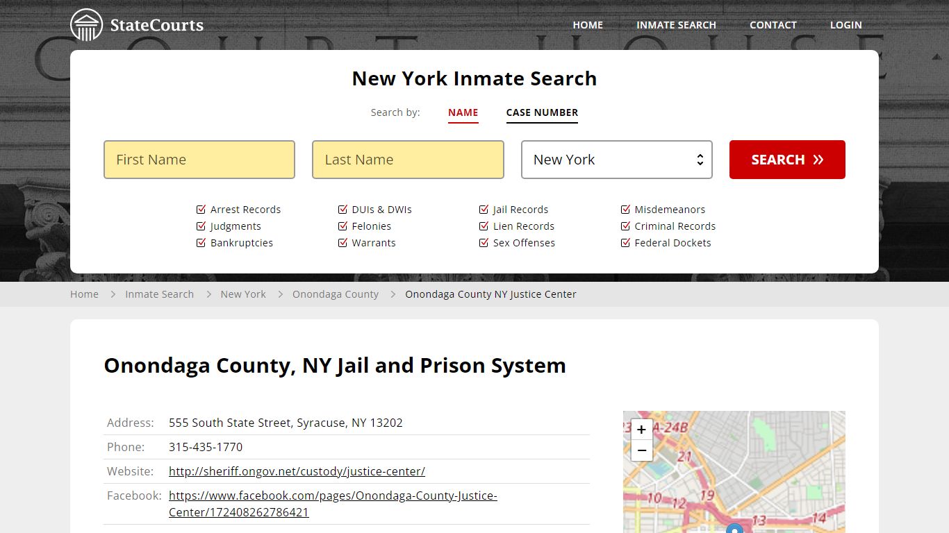 Onondaga County NY Justice Center Inmate Records Search, New York ...